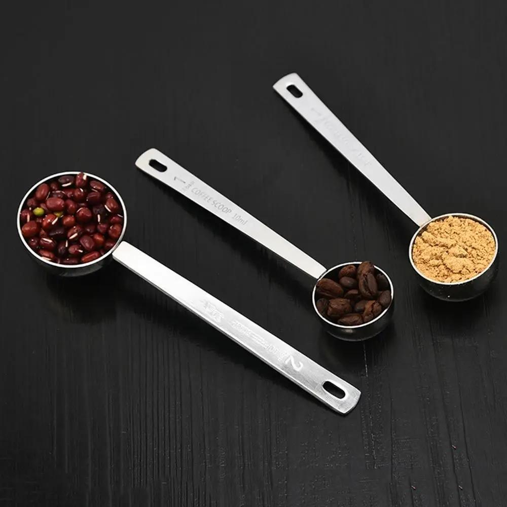 Powdered Milk Mixing Spoon Stainless Steel Tablespoon Coffee Scoop Powder Mixing Spoon Measuring 5/10/15/20/30ML Thicken