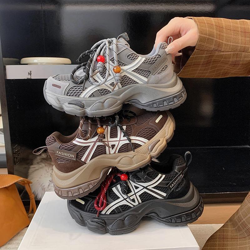 Dicke Sohle, erhöhend, Dad-Schuhe für Damen, Herbstneuheit, vielseitig, leicht und atmungsaktiv, Mesh-Laufschuhe, lässige Sportschuhe