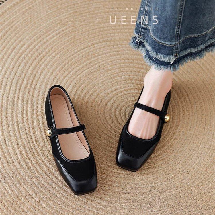 Mary Jane single shoes women's flat spring new shoes temperament red with skirt versatile