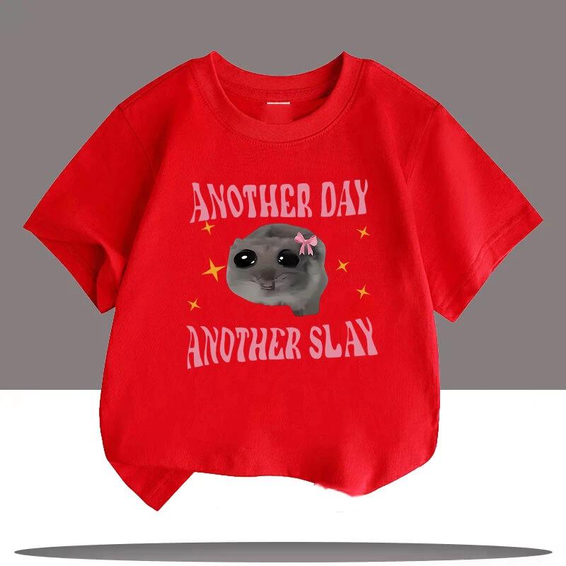 Children's Cartoon Print T-Shirt, Summer Casual Fashionable Cute Colorful Short-Sleeve Top, Children's T-Shirt
