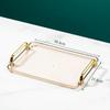 Rectangular Plastic Serving Tray with Gold Handles