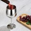 2pcs Silver Stainless Steel Stem Wine Glasses Stainless Steel 304 Wine Glass  Home