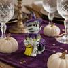 Spooky Halloween Gift for Friends Ornament, Witch Black Cat Pumpkin Shape, Durable Synthetic Resin Unique Holiday Kids Weather Resistant Figurine,