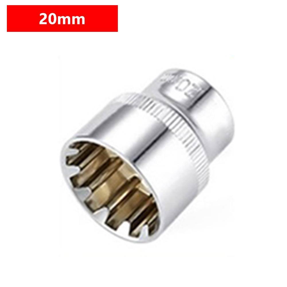 Chave de soquete de 12 pontas, soquete quadrado de 3/8" de 6 a 24 mm de alta qualidade