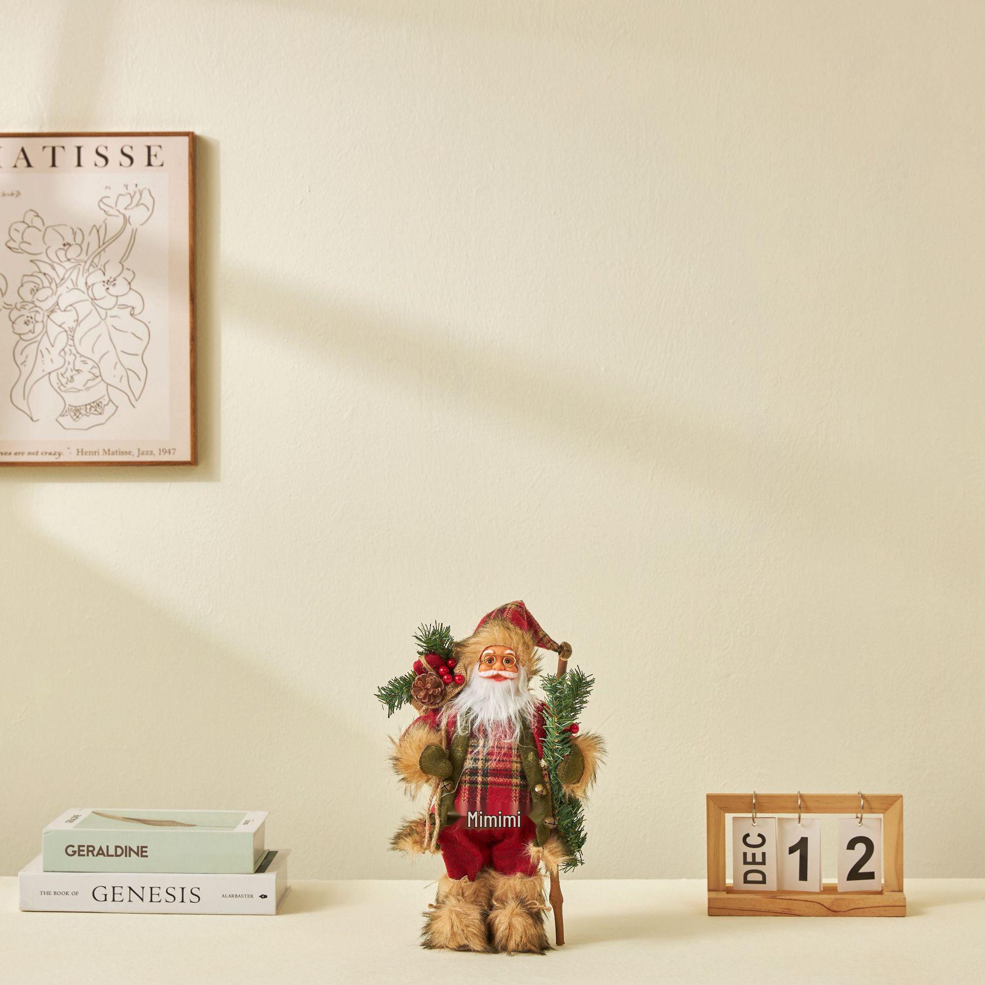 Xintetan Santa Claus Plaid Ornament - Christmas Window Decoration