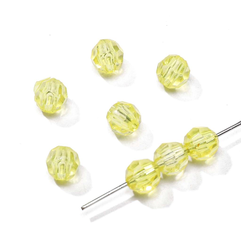 30-200Pcs Faceted Acrylic Beads Colorful Transparent Loose Spacer Beads for Jewelry Making DIY Accessories