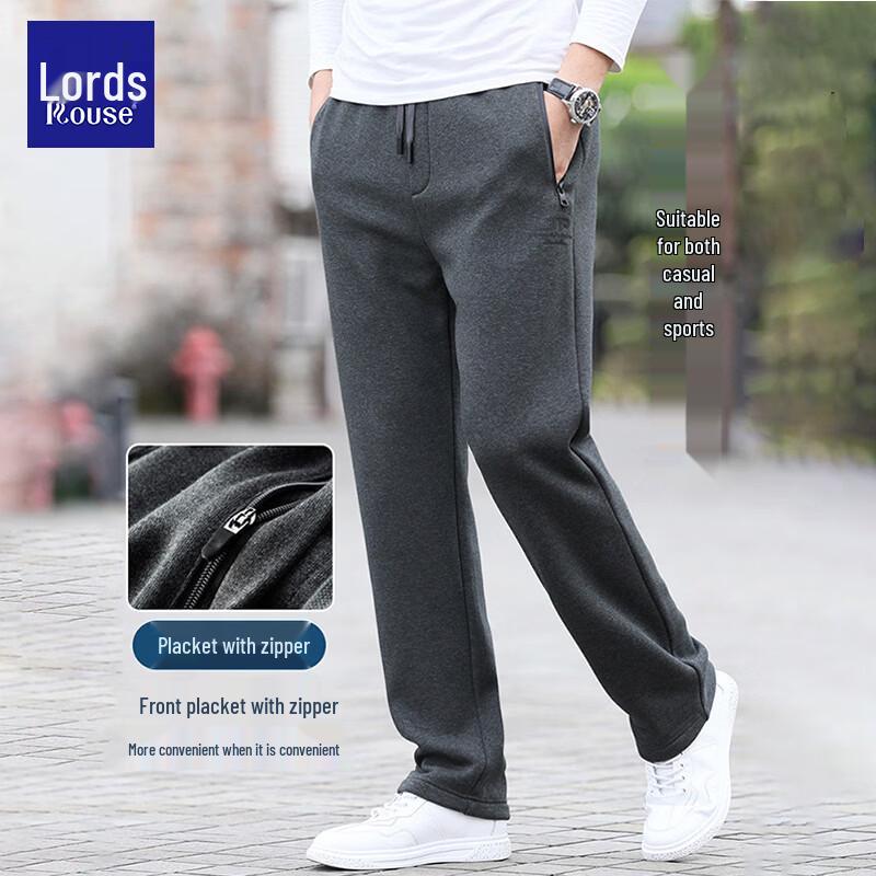 Luozi Men's Pure Cotton Straight-Leg Casual Pants
