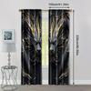 2pcs   Light Filtering Curtains  print Vintage Dragon Totem Black and Golden Versatile Durable Polyester (without rod) Stuff