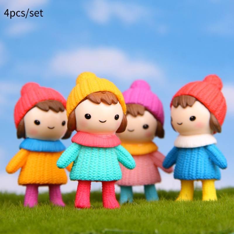 Winter Cartoon Pvc Figurines Landscape Ornament Gardening Dolls For Girls And Couples
