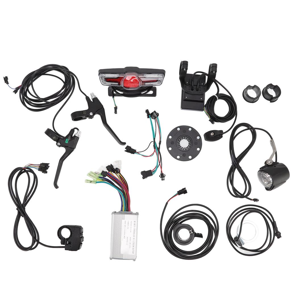 Electric Bike Conversion Kit 17A Controller GD06 Panel Headlight Taillight Thumb Throttle Brake