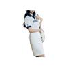 New MLB Short Sleeved Dress Women's Ivory White 3FOPV0143-50IVS