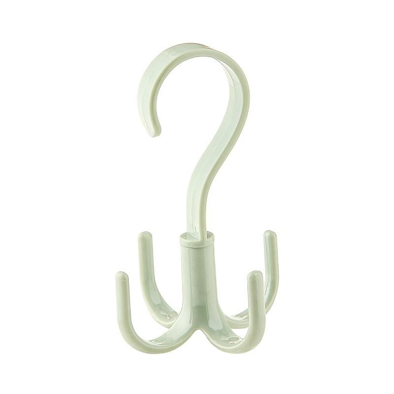 

Вращающийся на 360° крючок с четырьмя лапками, многоцелевой подвижный крючок, вращающийся, подвесная сумка, шапка, шарф, место для хранения в общежитии, без перфорации зелёный