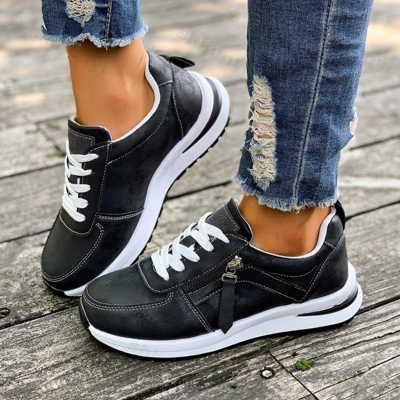 Herbst Damen Freizeitsportschuhe 2026 Bequem Rutschfest Outdoor Vulkanisierte Schuhe Retro Mode Plateau Große Größen 36-43