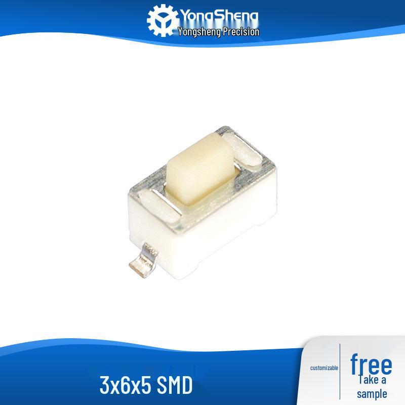 

Tactile SMD 3x6x5 Micro Reset Button Switch Copper Foot Imported Elastic Piece Black