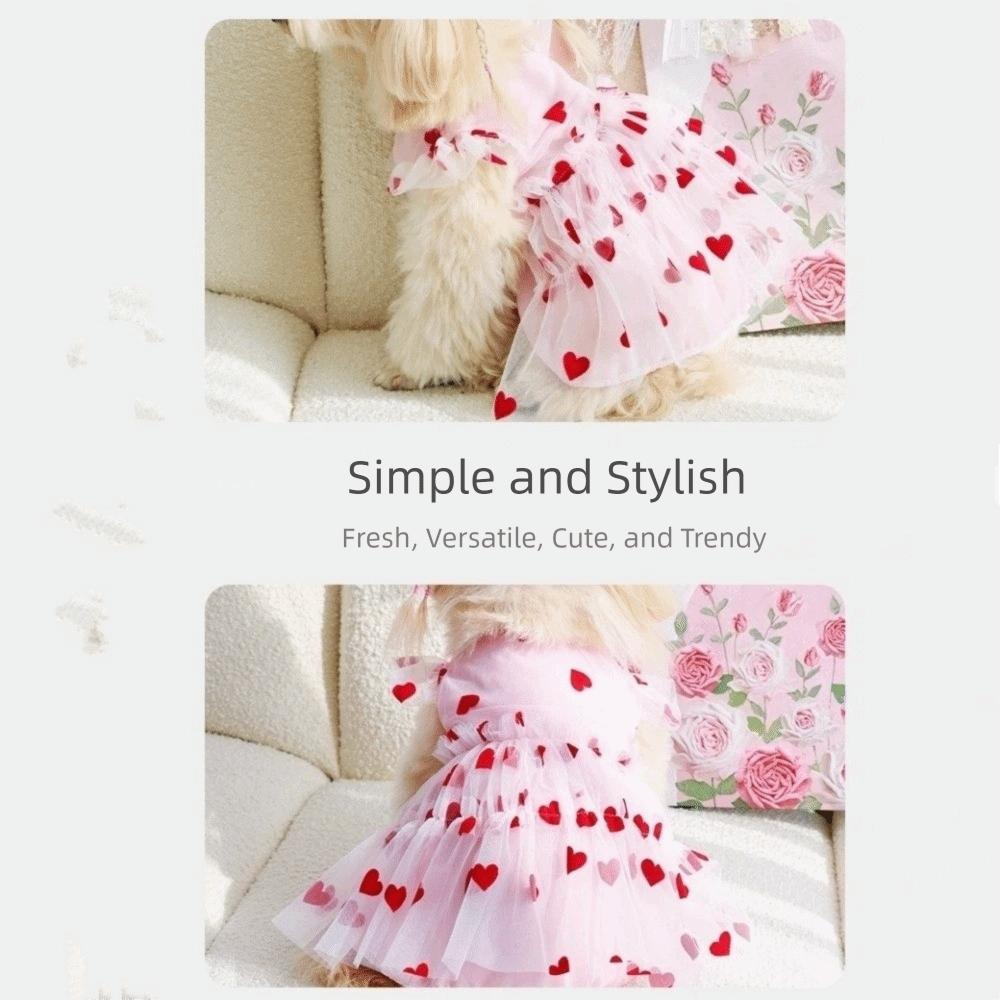 Ruffle Trim Dog Tulle Skirt Thin Breathable Puppy Wedding Dress Dog Summer Vest  Casual Fashion