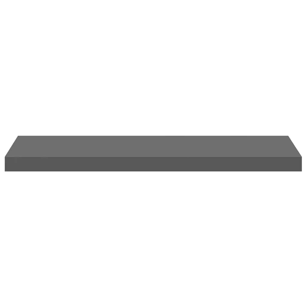 Floating Shelf High Gloss Gray 80 X 23.5 X 3.8 Cm MDF