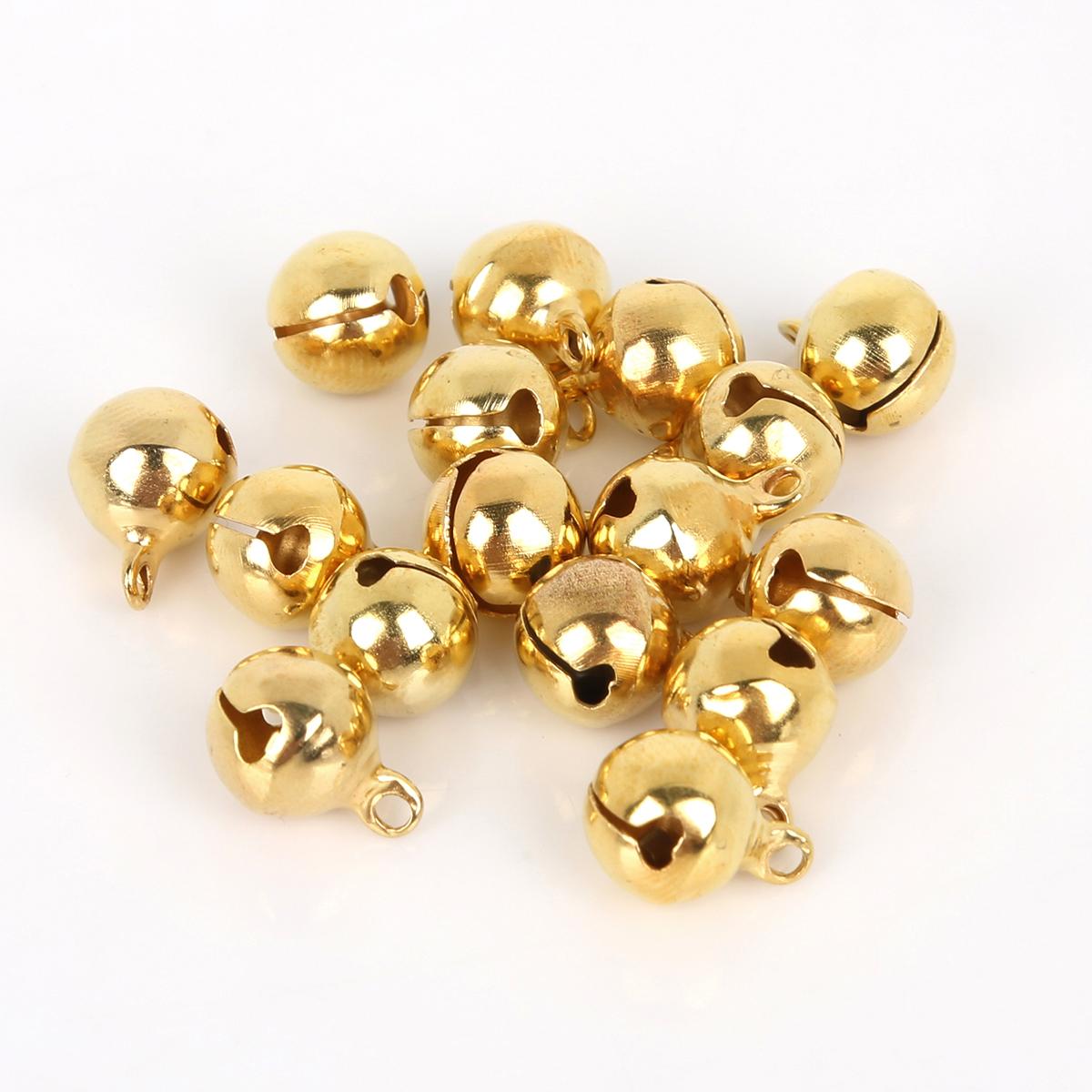 

20-100 шт. Мідні невеликі підвіски з дзвіночками, що висять, ялинкові прикраси, різдвяні прикраси, вечірка, аксесуари для ремесел своїми руками 10mm 40pcs золотий