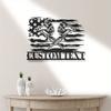 Metal Wall Art American Flag Tattoo Studio Sign Personalized Gift Sculpture