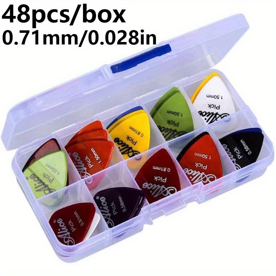 48pcs/box Alice Guitar Picks Plastic Colorful Guitar Paddles with Transparent Storage Box Thickness 0.58-1.50mm JXB