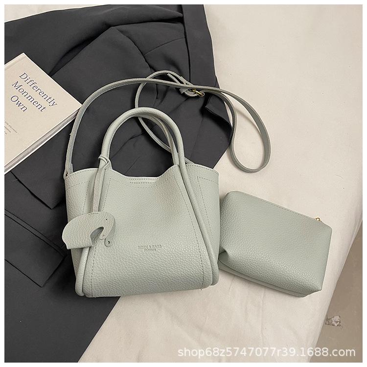 Lychee bucket bag women's new niche texture hand-to-hand shoulder crossbody bag high-end fresh vegetable basket bag