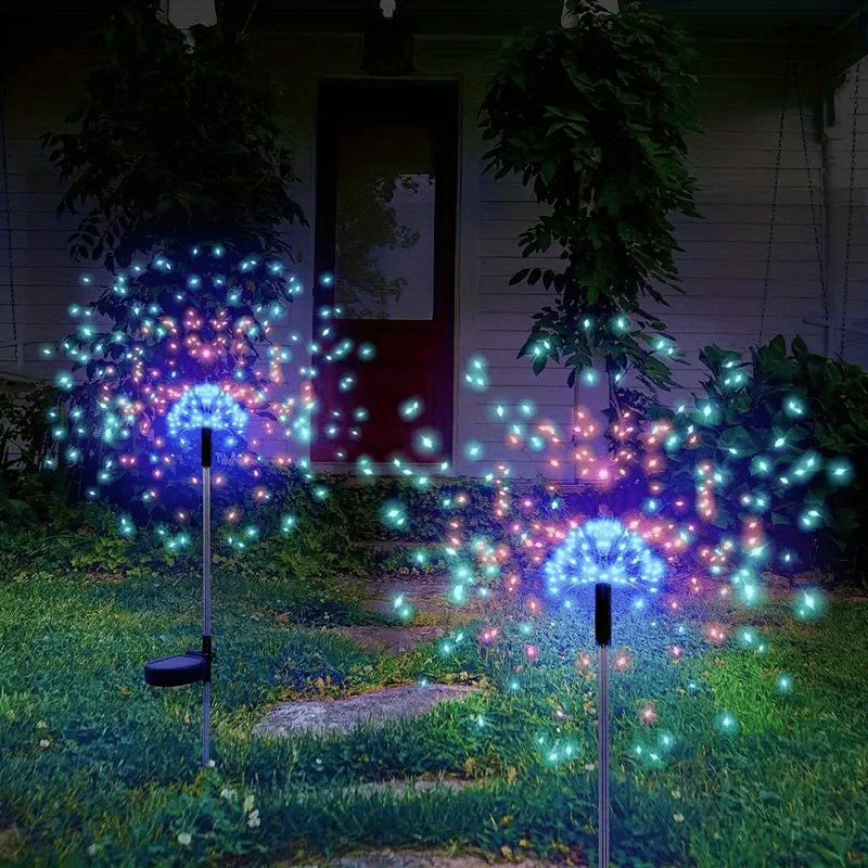 1 PC 60 LEDs Outdoor DIY Lights 8 Lighting Modes Solar Fireworks Lights Courtyard Garden Patio Lawn Landscape Lights