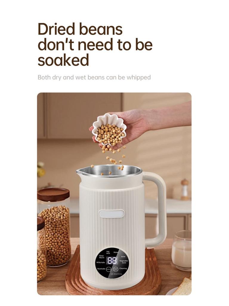 110V-220V Mini Soy Milk Maker - Automatic, Filter-Free, Wall-Breaking Machine for 3-4 People