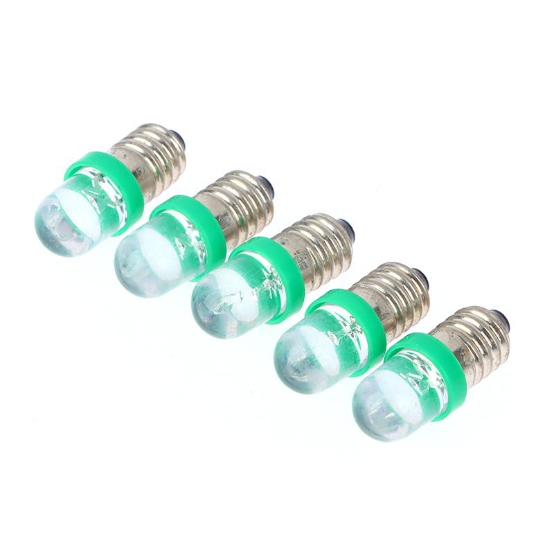 5PCS E10 LED Screw Base Indicator Bulb Cold White 12V DC Light Bulb  Low Power Consumption