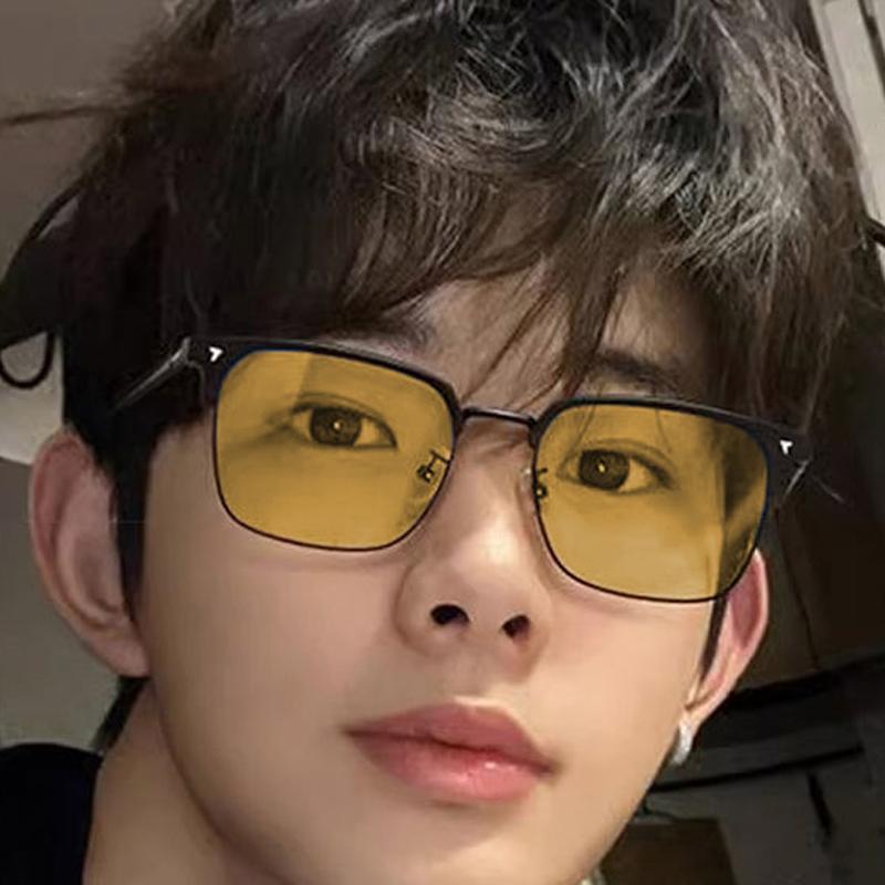 Fashion Night Vision Myopia Glasses for Men Half Frame Outdoor Driving Neutral Day Night Dual-use Glasses Goggle Shades