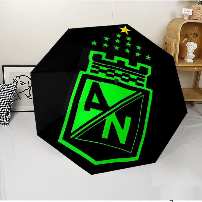 Atletico Nacional Fashionable Automatic Opening/Closing Folding Umbrella. Portable and Foldable, Ideal for Gift, Travel, and Daily Use.