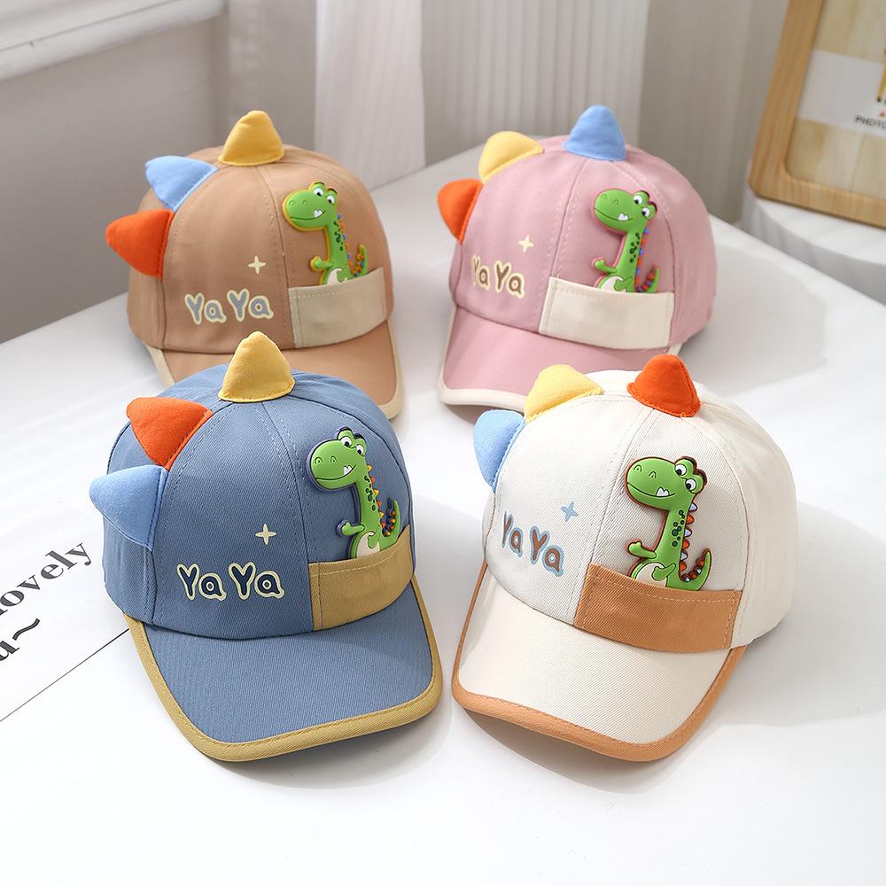 Nuovo Cappellino da Bambino Cartone Animato Dinosauri Estate Autunno Cotone Morbido Bambini Ragazzi Ragazze Cappellino da Baseball Estivo all'Aperto Cappelli da Sole per Neonate
