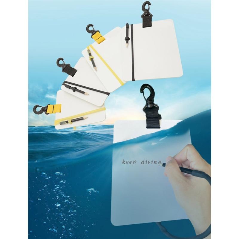Scubas Diving Writing Plate with Pencil Underwater Writing Board Snorkeling Record Board Underwater Writing Board