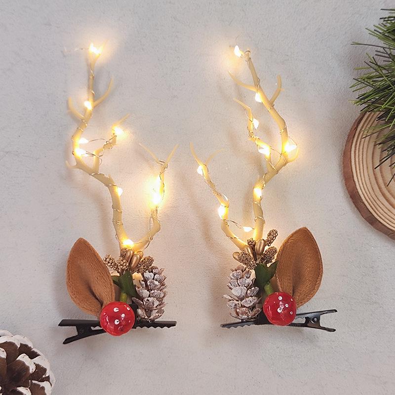 Świecące Świąteczne Akcesoria do Włosów Bałwana: Świecąca opaska i spinka do włosów dla dorosłych i dzieci