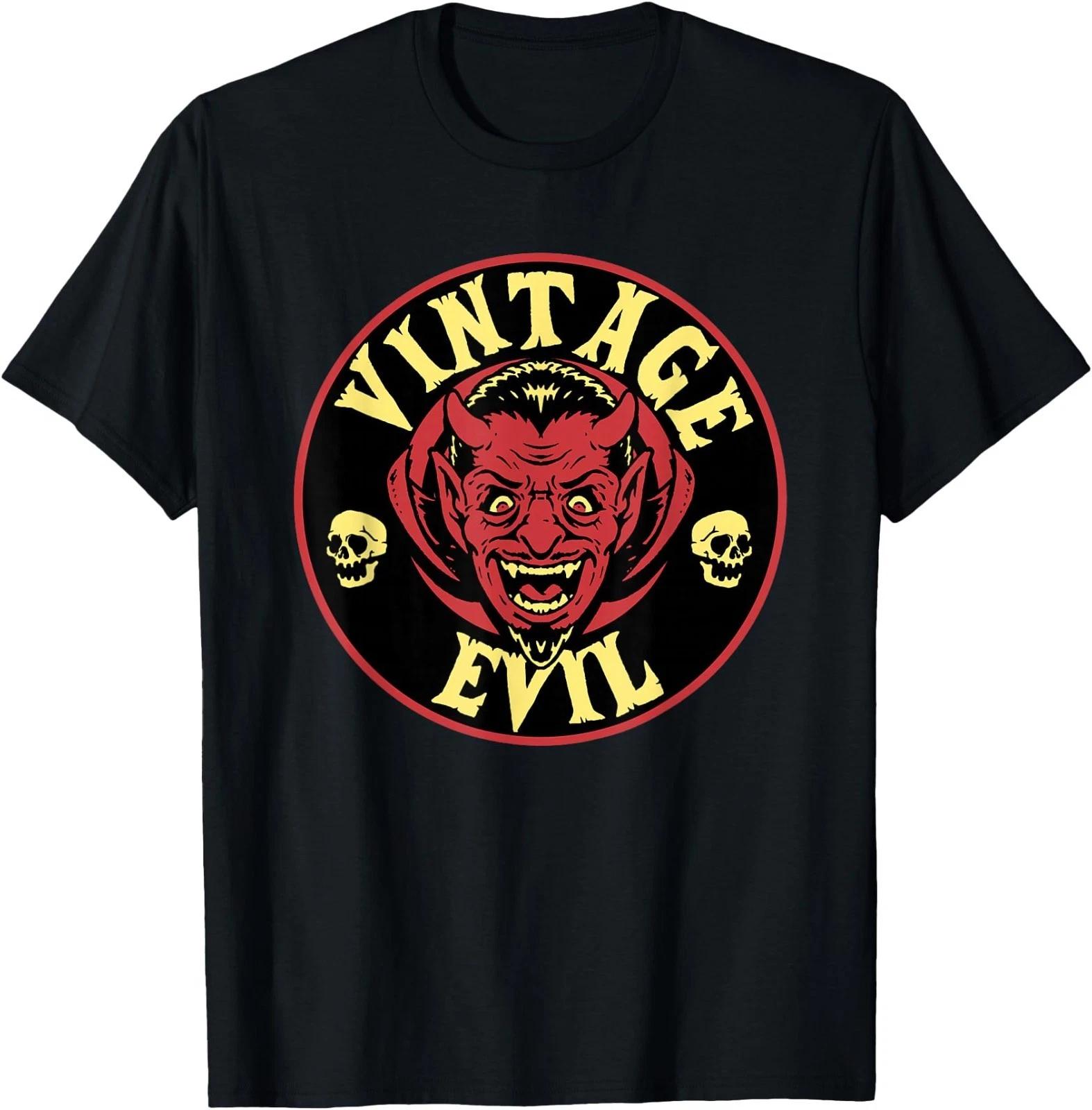 Vintage Evil Retro Halloween Horror Punk Rock Devil T-Shirt S