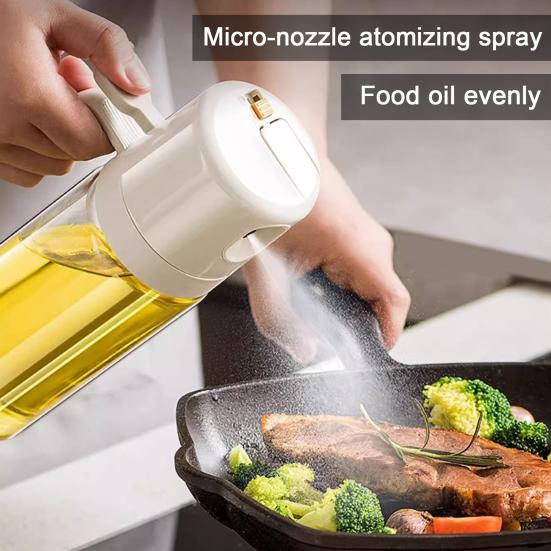 2 In 1 Oil Sprayer Bottle Dispenser for Kitchen Ergonomic Handle Oil Sprayer Control Oil Amount Simplify