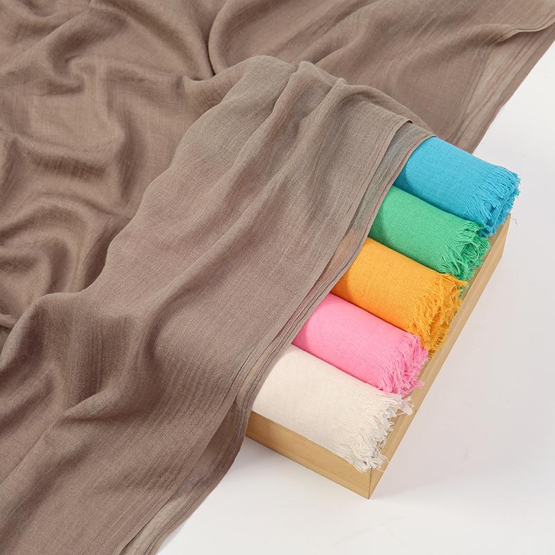 Large Size Cotton Feeling Scarf Women Plain Foulard Femme Luxury Hijab Long Bandana Evening Party Dress Shawls and Wraps
