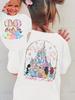 MINISO Autorizat Disney Tricou de vară cu mânecă scurtă pentru fete Element prințesă Castel Disney și Focuri de artificii față-verso