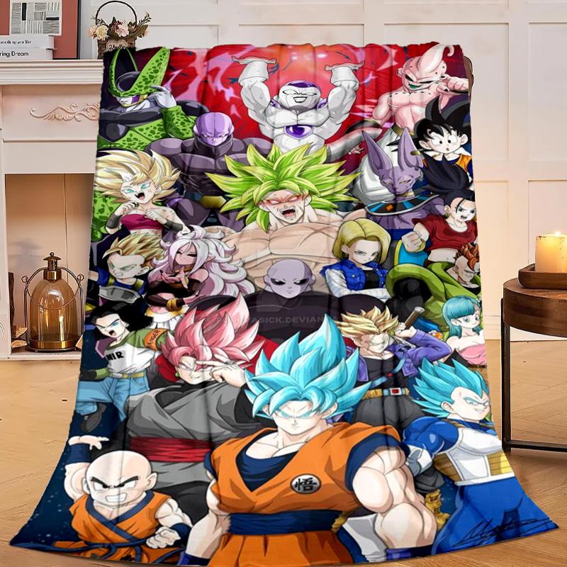 1PC Goku Anime Flannel Blanket Gift, Suitable for Both Men And Women, Soft Ideal for Beds And Sofa, Birthday Or Christmas Gift