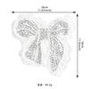Delicate White Lace Bead Bow Patch Clothing Dress Top Dress Decorative Cloth Sticker Accessories