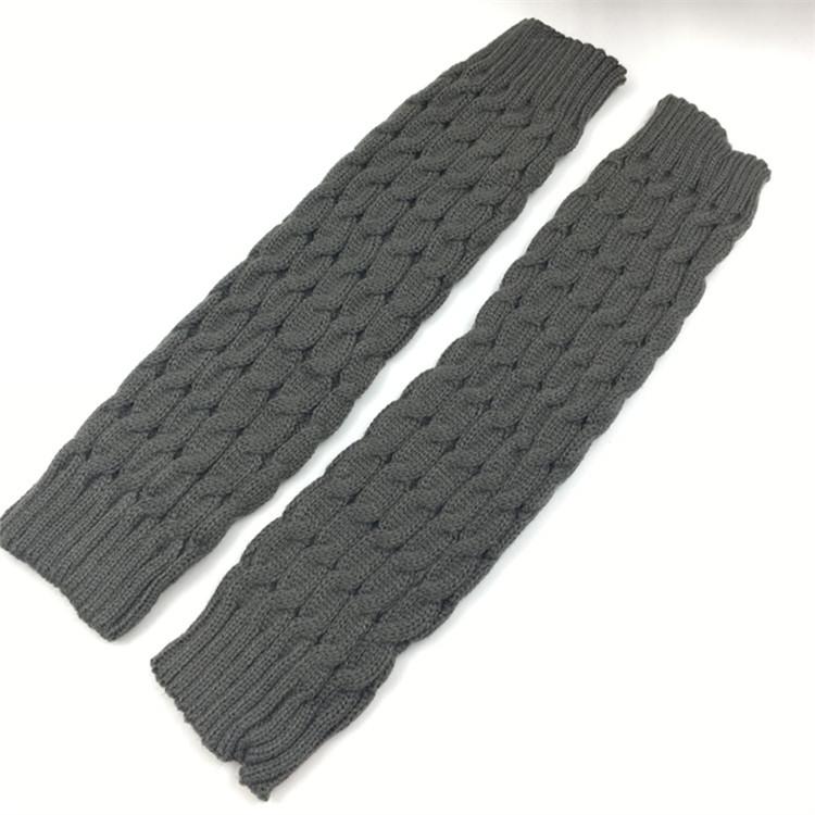 Tykke benvarmere og scrunch-sokker i ullstrikk i koreansk stil med kabelstrikkdesign for kvinner
