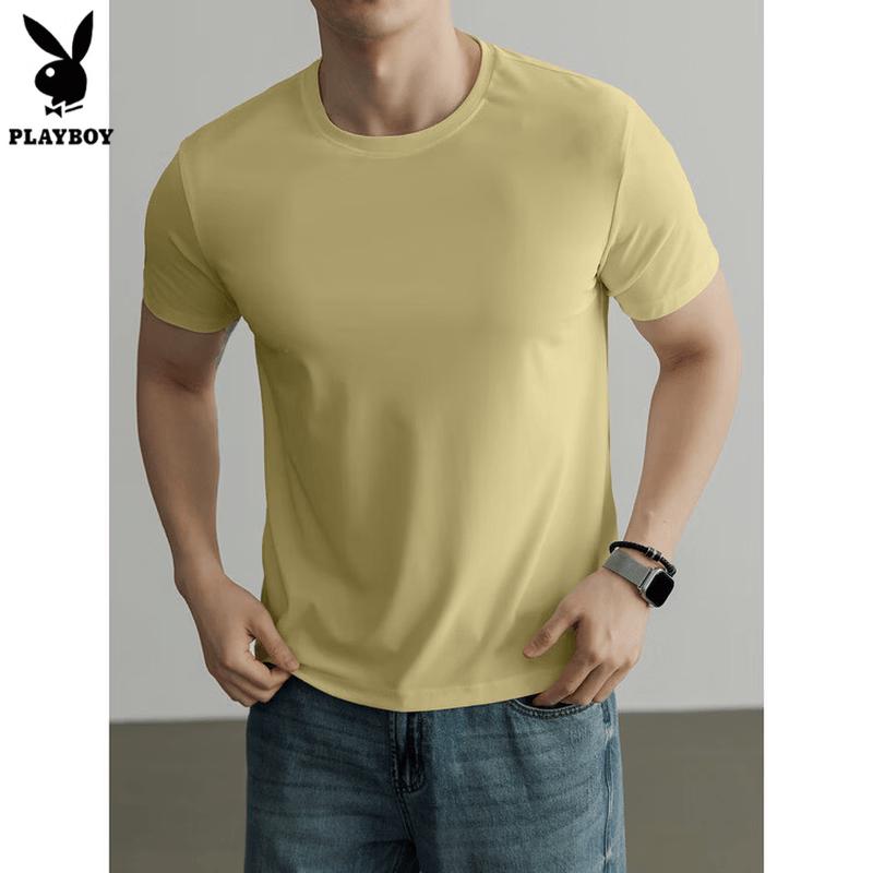 PLAYBOY Men s Cooling Round Neck Short Sleeve T-shirt 4XL