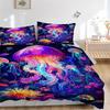 3pcs Colorful Jellyfish Bedding Set - Includes One Quilt Cover and Two Pillowcases (No Core) - Anime Cartoon Design, Perfect for Bedroom and