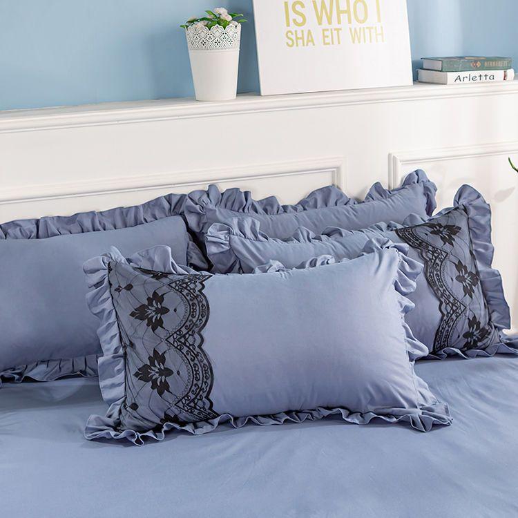 

Наволочка для свадебной спальни, наволочка для подушки, роскошное кружево, лето, дышащее, простое, мягкое, удобное, уютное, для пар, вышивка 48x74 см 48x74cm