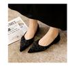 Women's Pointed Toe Suede Flats with 3D Floral Decor Slip-on Elegant Casual Shoes