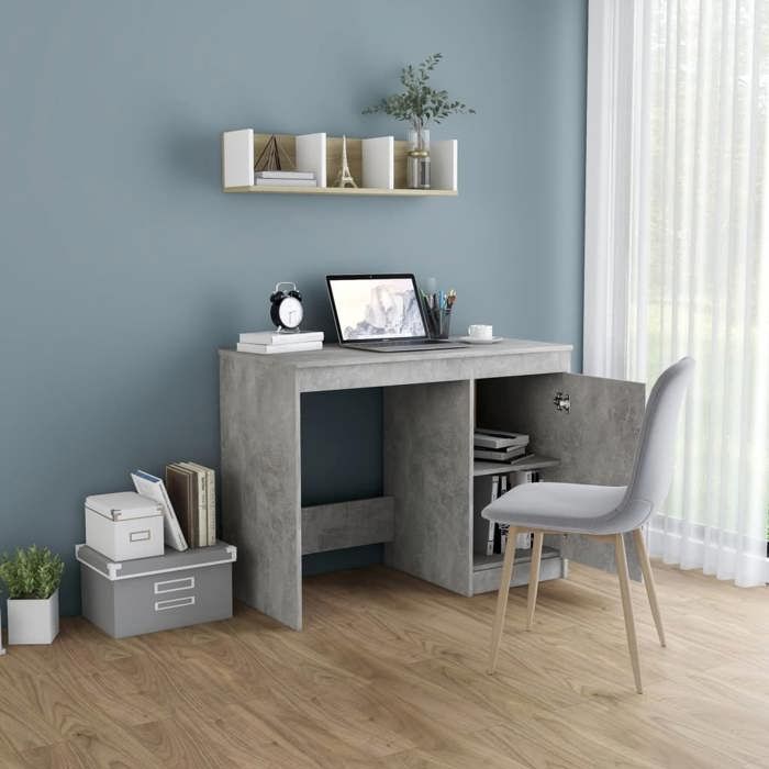 VidaXL Desk Concrete Grey 100x50x76 Cm Engineered Wood