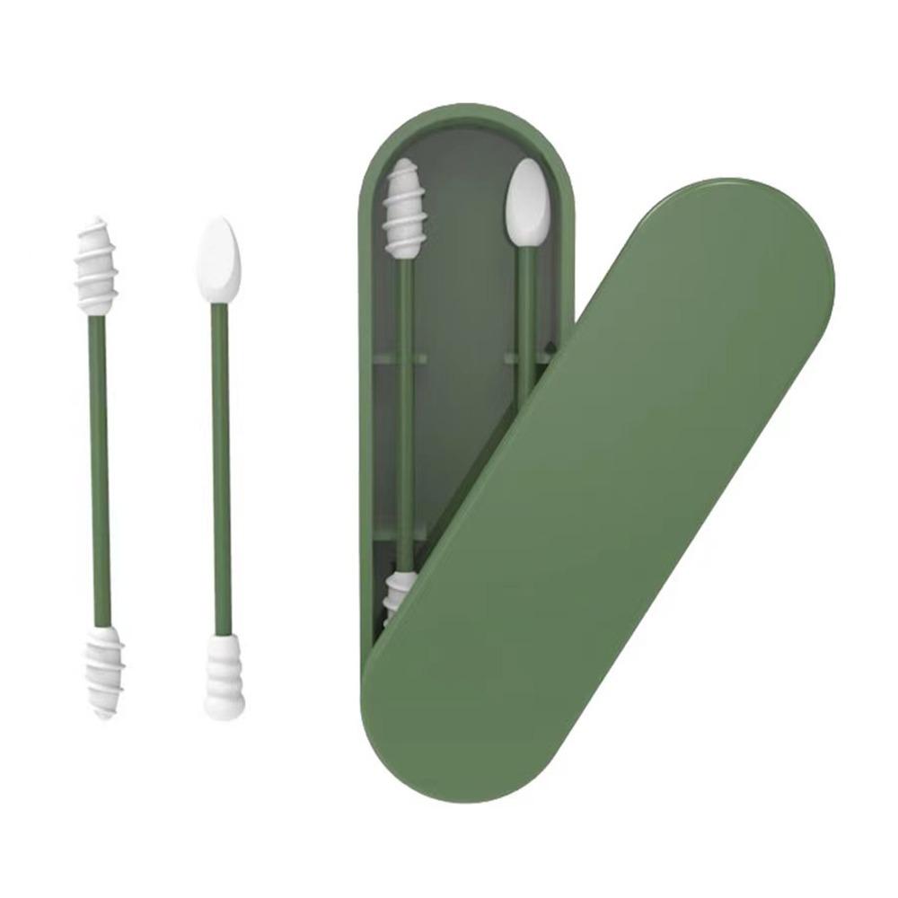 1 Set Multi-purpose Double-end Silicone Cotton Swab Stick Multicolor Silicone Makeup Cotton Swab Waterproof Earpick Daily Life