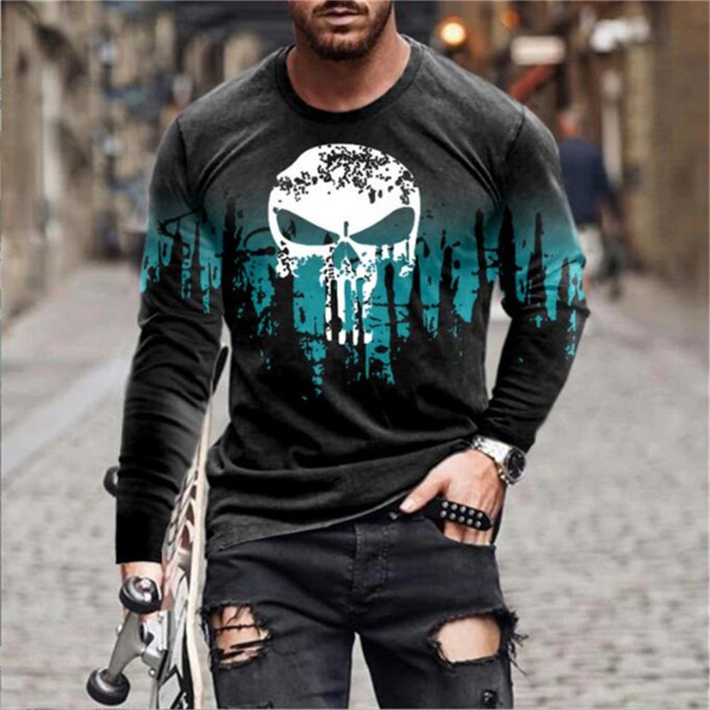 

T-shirt à col rond imprimé 3D graffiti rétro pour hommes, manches longues, pull respirant, vêtements décontractés, tendance de la mode, été 5XL