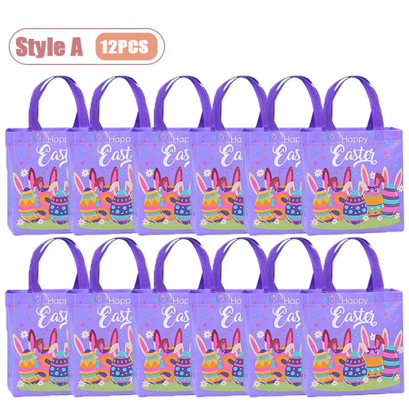 4-40PCS Easter Themed Non Woven Bags Collection Holiday Gift Bags Valentines Party Packaging Shopping Tote Waterproof Decor