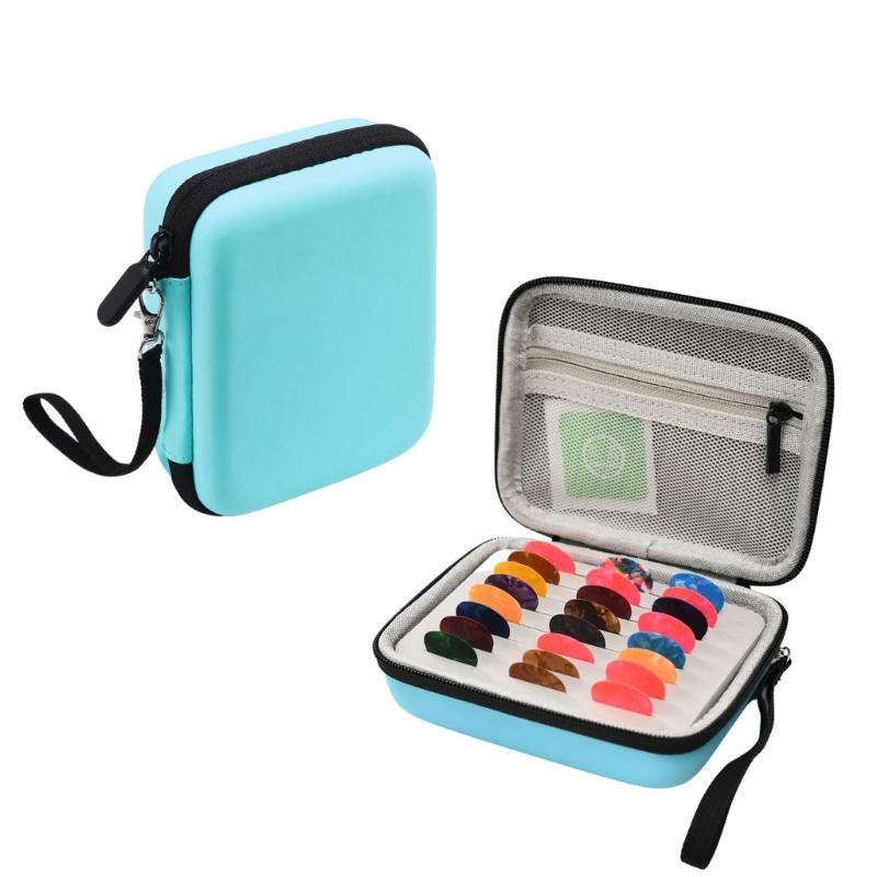Universal Picks Pouch Storage Box Guitar Pick Holder Case Splashproof Pouch Carrying Bag with Lanyard Guitar Accessory