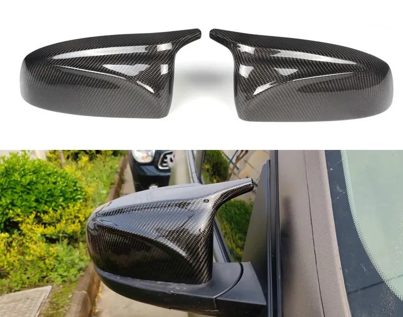 1 Pair M Style ABS Gloss Black Carbon Fiber/ABS Rearview Mirror Covers Caps For BMW X5 X6 E70 E71 2007-2013
