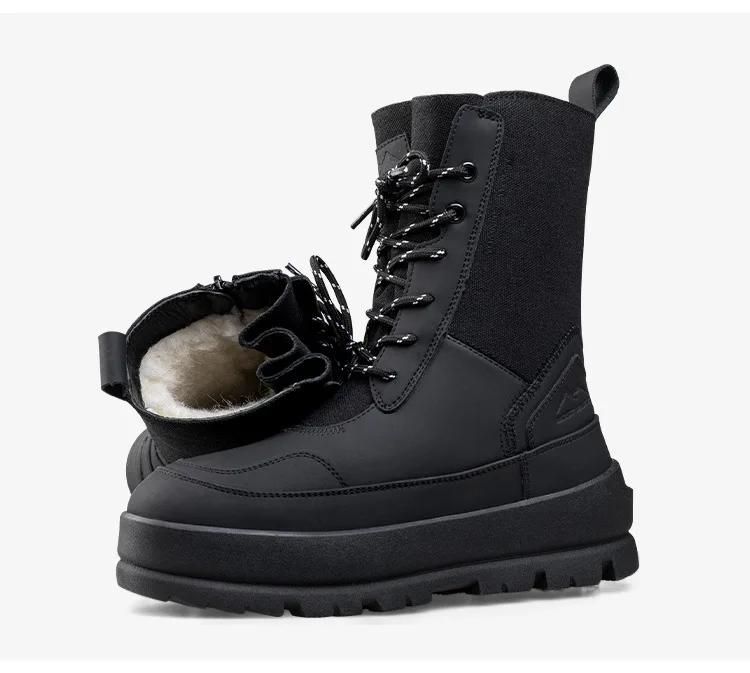 Winter Short Plush Platform Snow Boots for Women Comfort Non-slip Round Toe Short Boots Lace-up Flat Bottom Warm Cotton Shoes